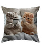 Smartphone Kitten Throw Pillow Cover – Cozy Cat Duo Designs, Polyester, 15.75–23.62 in Square