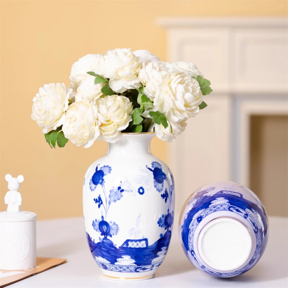 Hand-Painted Ceramic Flower Vase – 5 Color Designs