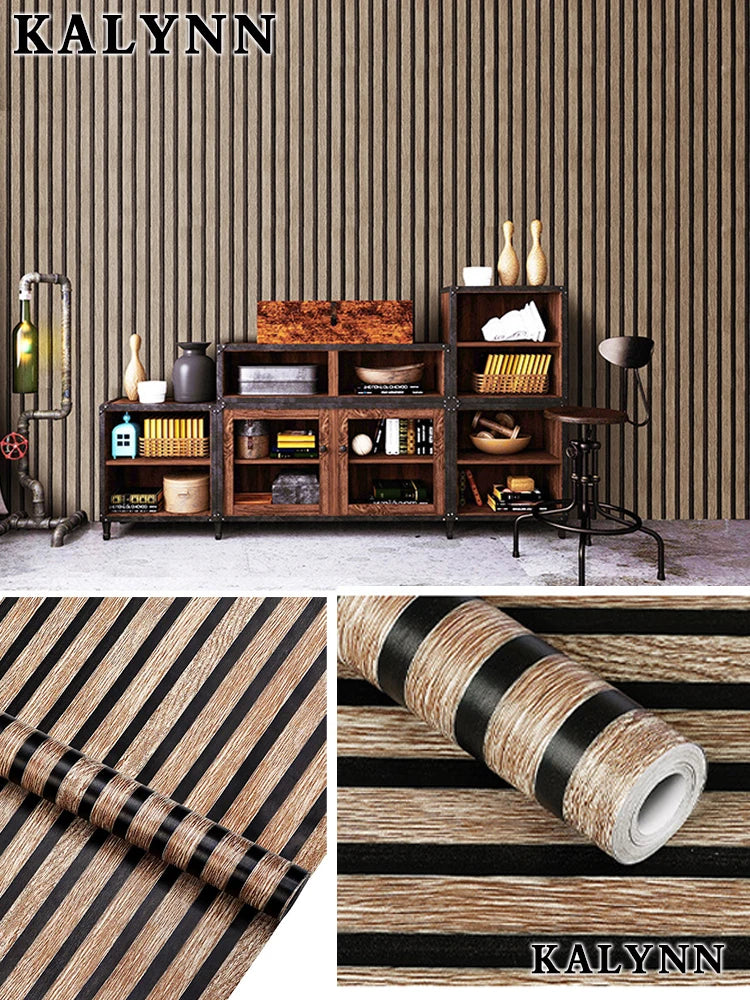 3D Wood Slat Peel and Stick Wallpaper – Waterproof, Oil-Proof, Removable Self-Adhesive Vinyl Wallpaper