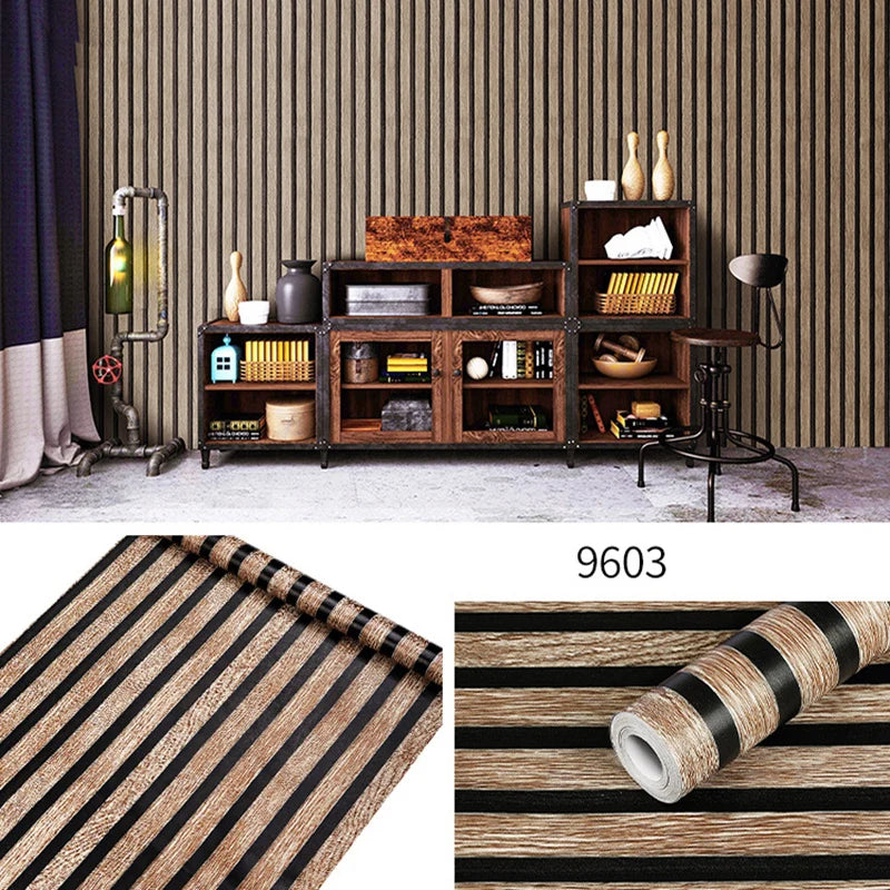 Simulated Wood-Grain Waterproof Peel-and-Stick Wallpaper – Wear-Resistant & Fade-Resistant