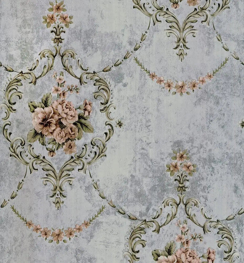 Vintage Damask Floral Peel-and-Stick Wallpaper – Waterproof Removable PVC Vinyl