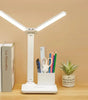 LED Desk Lamp with Clock, Calendar & Temperature Display – USB Rechargeable, Foldable & Touch Dimmable