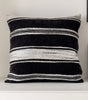 Black-and-White Broad Stripe Polyester/Cotton Pillow Cover – 17.72 × 17.72 in (45 × 45 cm), 1 Piece