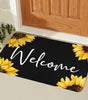 Vintage Welcome Doormat – Non-Slip Washable Polyester Flannel Entryway Mat, 4 Designs