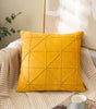 Gold Geometric Grid Velvet Pillow Cover – 17.72 in, Single or Set of 2