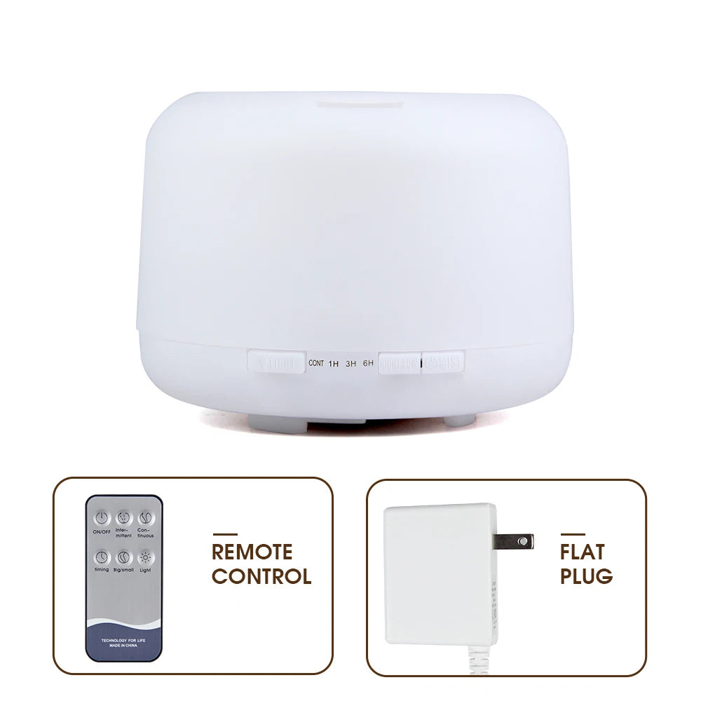 500ml Ultrasonic Essential Oil Diffuser with Remote and LED Lights