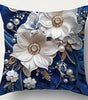 Blue Floral Jewel-Effect Printed Pillow Cover – Design 3, 4 Sizes