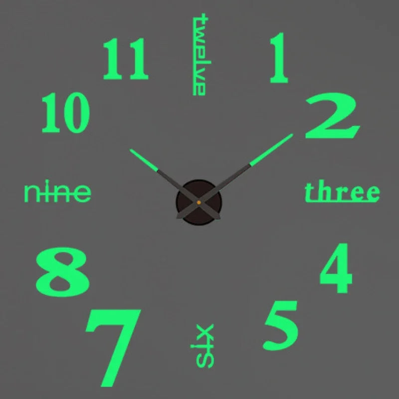 Luminous Acrylic DIY Wall Clock – 12 Designs, 36 or 48 Inch