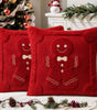 Gingerbread Christmas Pillow Covers – Plush Embroidered Set of 2, Four Designs