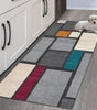 VIKAMA Waterproof Non-Slip Geometric Runner Rug – Washable Polyester Hallway Mat, FLR3907 & FLR4087