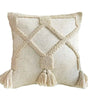 Beige Tufted Tassel Pillow Cover – Geometric Square & Lumbar Designs