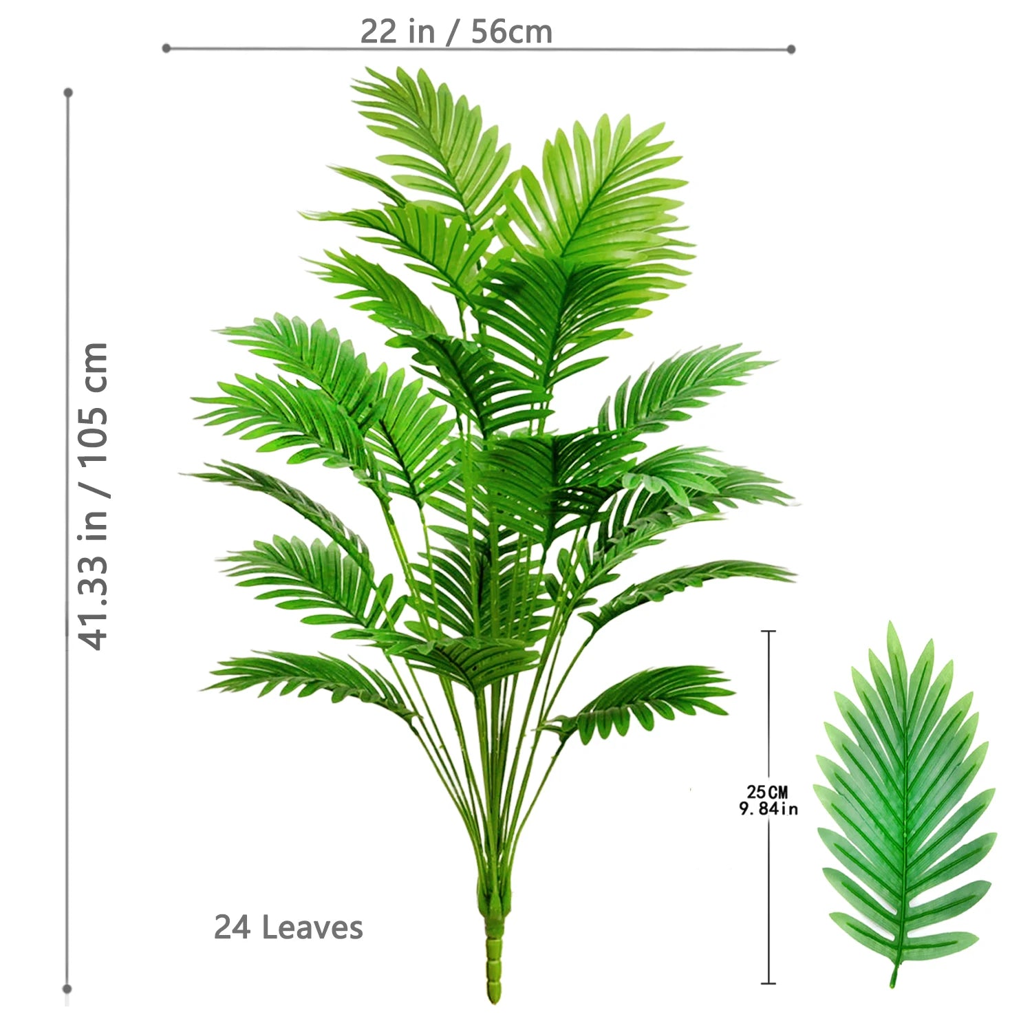 Large Artificial Palm Tree Branches – Tropical Fake Palm Leaf Plant for Home, Garden & Event Decoration