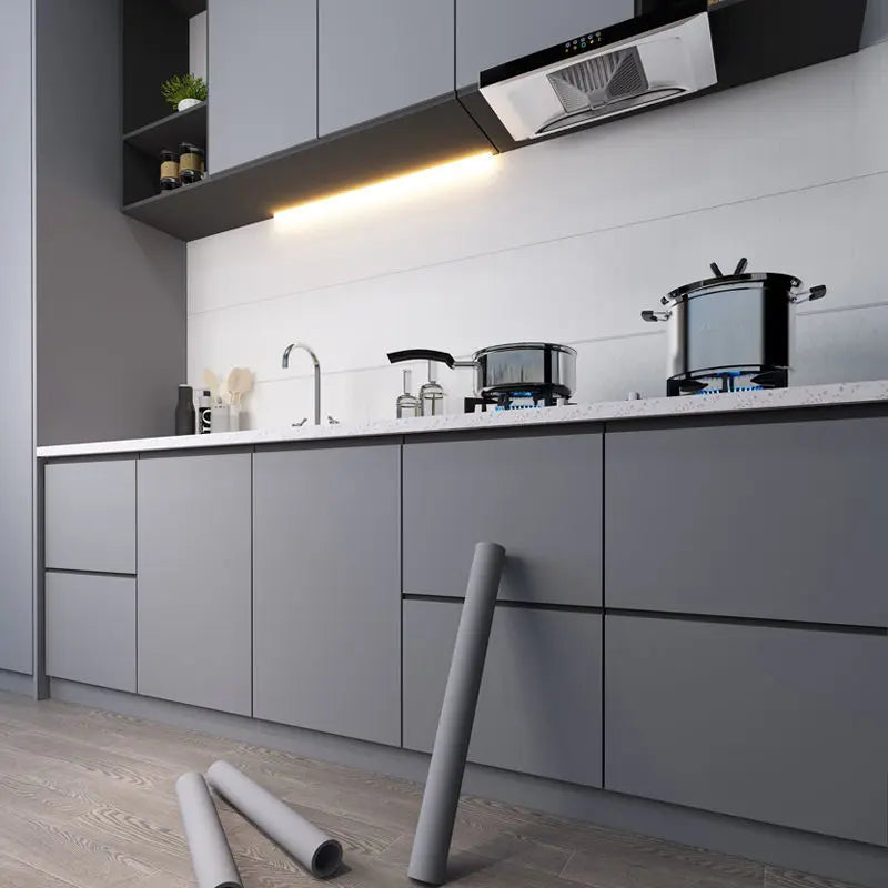 Modern Solid-Color Waterproof, Oil-Resistant & Extra-Thick PVC Peel-and-Stick Contact Paper – Matte or Shiny for Cabinets, Countertops & Furniture