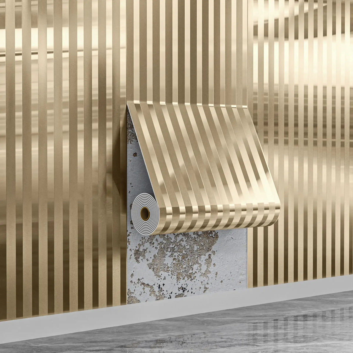 Modern 3D Geometric Stripe Waterproof & Oil-Resistant Peel-and-Stick Wallpaper – Thickened PVC, Removable & Wipe-Clean