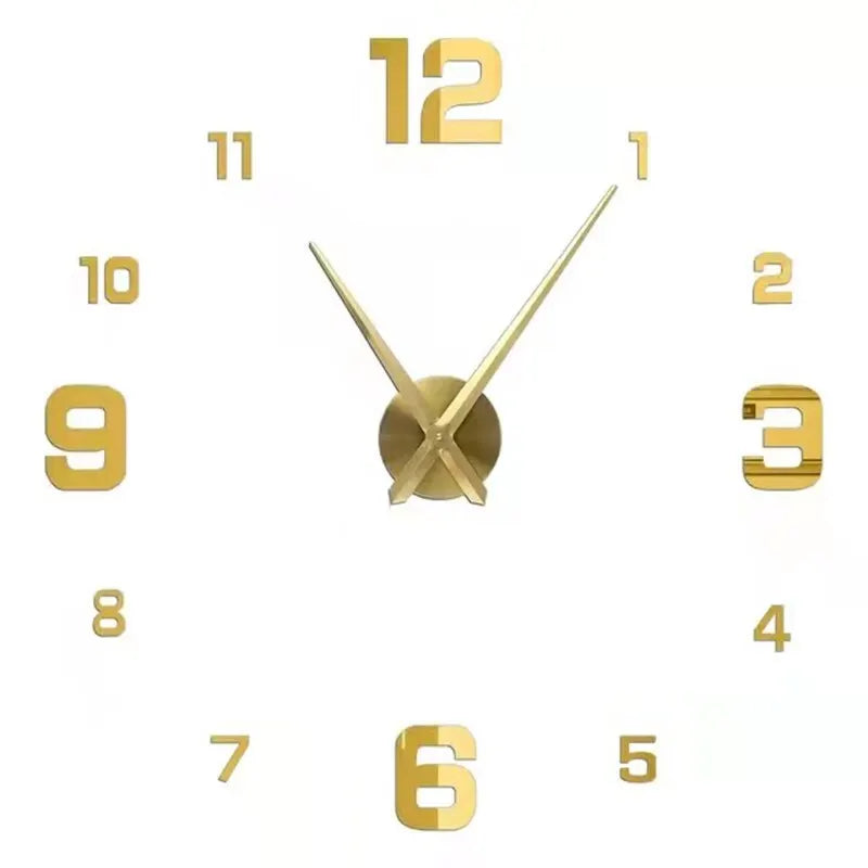 Gold Acrylic Mirror DIY Wall Clock – 11 Designs, 36 or 48 Inch