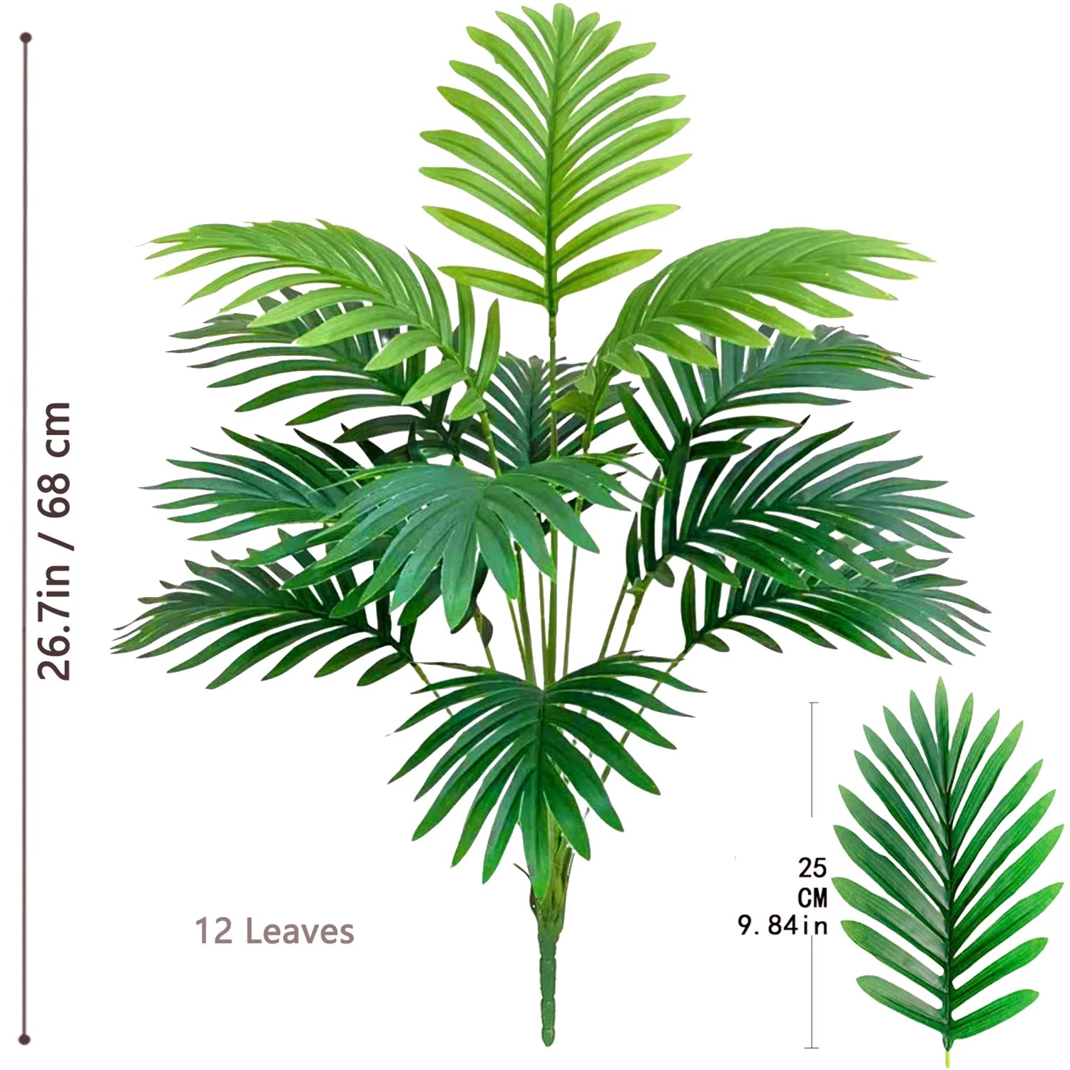 Large Artificial Palm Tree Branches – Tropical Fake Palm Leaf Plant for Home, Garden & Event Decoration