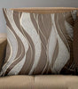 Brown & White Abstract Wave Polyester Pillow Cover – Single-Sided Print, 4 Sizes