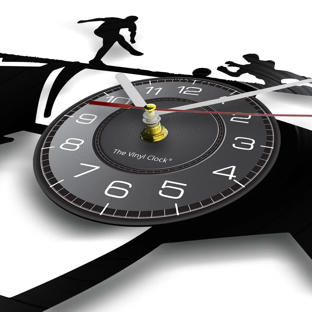 Football Vinyl Record Wall Clock – 30 cm Quartz Decor with Optional LED, Designs 1–5