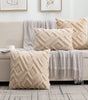 *Beige, Taupe & Gray Diamond Faux Fur Polyester/Cotton Pillow with Insert – 15.75, 17.72 or 19.69 in Square / 11.81 × 19.69 in Lumbar (40–50 cm Square / 30 × 50 cm), 1 Piece