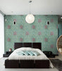 Green Floral Waterproof PVC Peel-and-Stick Wallpaper – Removable Vintage Contact Paper