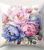 Pink and Blue Blooms Polyester Pillow Cover – Single-Sided Print, 15.75–23.62 in Square, 1 Piece