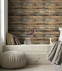 45cm Retro Faux Wood Grain Peel and Stick Wallpaper – Self-Adhesive PVC Vinyl Wall Covering
