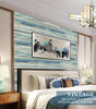 Blue Distressed Wood Waterproof Vinyl Peel-and-Stick Wallpaper for Cabinets & Walls