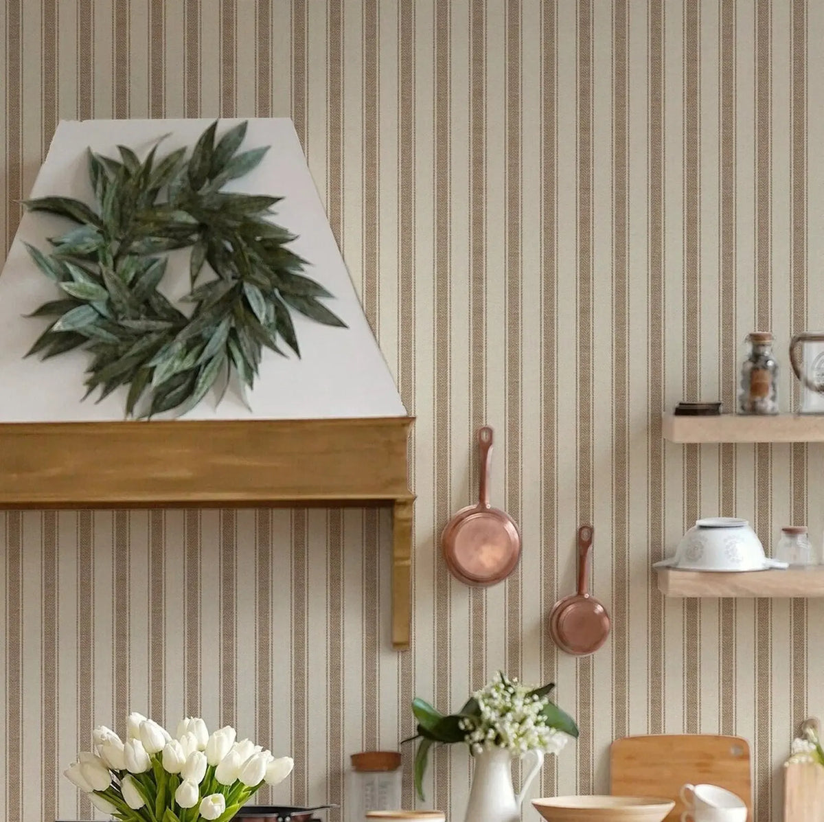 Modern Striped Traditional & Peel-and-Stick Wallpaper – Geometric Non-Woven Wall Design