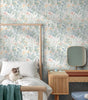 Boho Floral Waterproof Removable Vinyl Peel-and-Stick Wallpaper for Bathroom & Bedroom