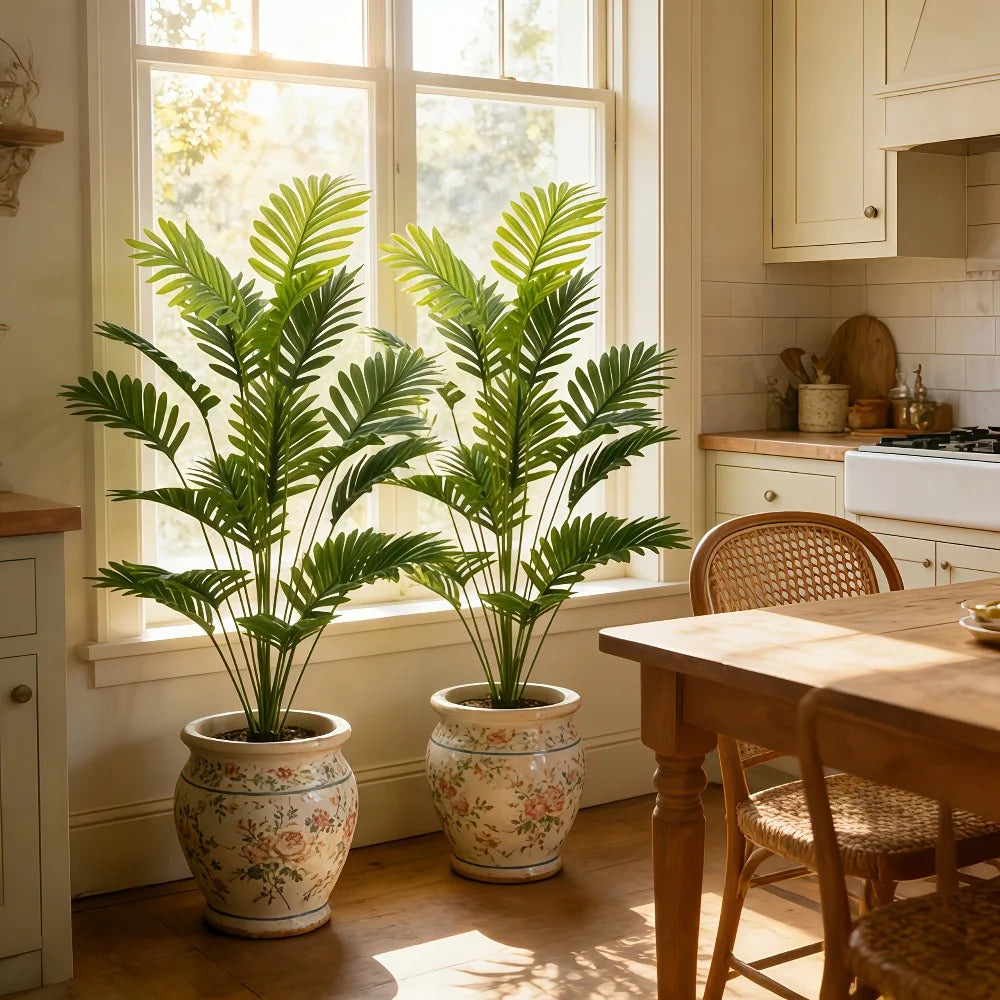 Large Artificial Palm Tree Branch – Tropical Monstera Faux Plant Leaf for Indoor Home Decor