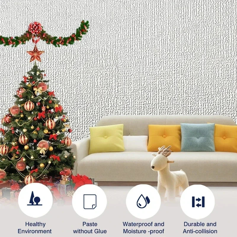 10m 3D Extra-Thick Waterproof PVC Peel-and-Stick Wallpaper – 2.5mm Embossed, Anti-Collision & Mould-Resistant