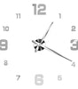 Silver DIY Acrylic Mirror Wall Clock – Seven Decorative Designs