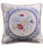 Floral Medallion Pillow Cover – Embroidered Bouquet, 18.90 in Square