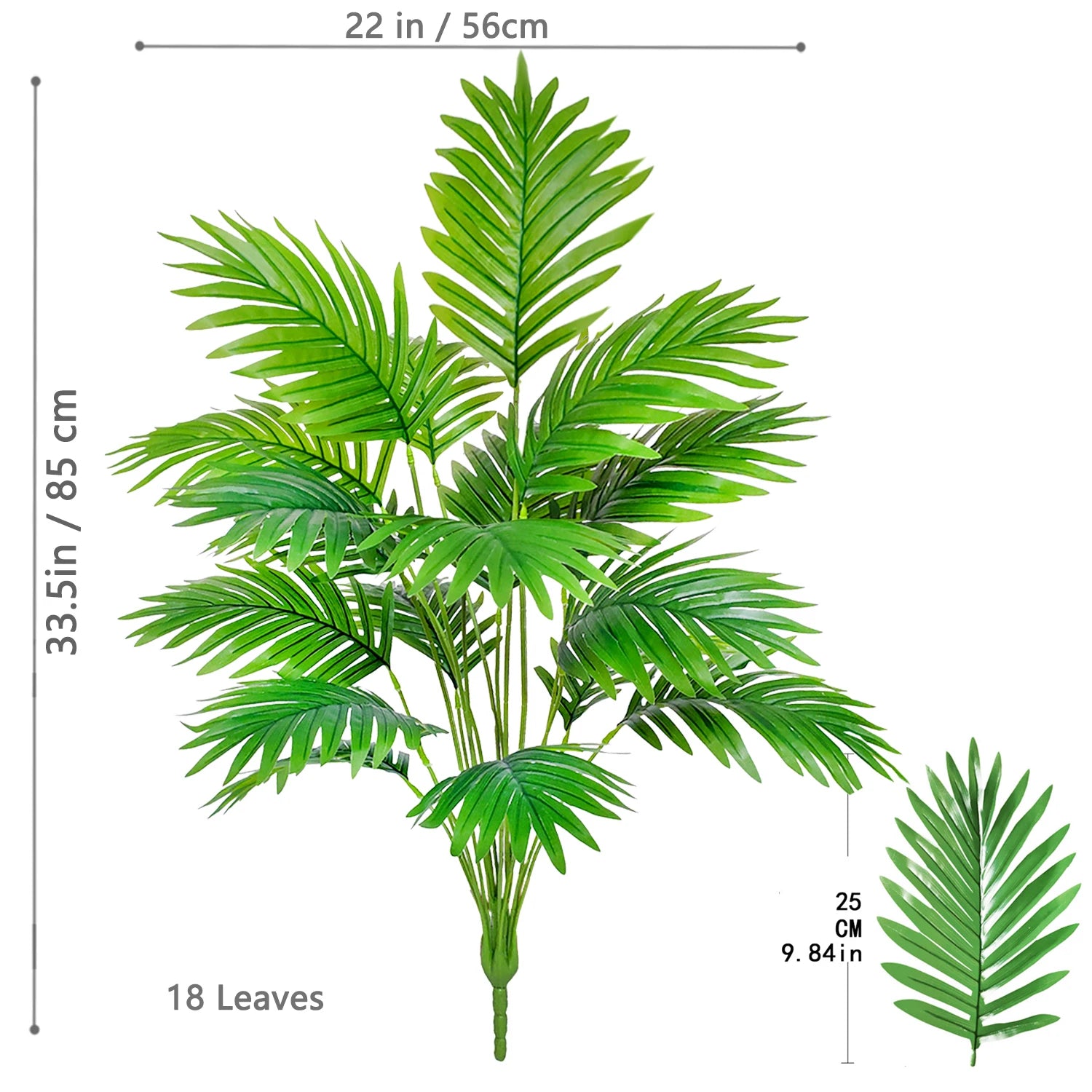 Large Artificial Palm Tree Branches – Tropical Fake Palm Leaf Plant for Home, Garden & Event Decoration