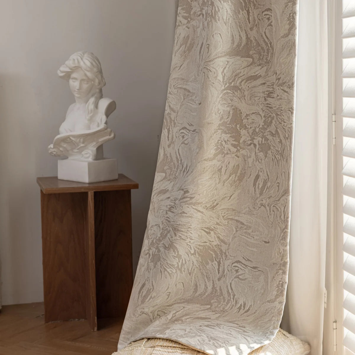 Light Yellow 220 GSM Scandinavian-Inspired Double-Layer Semi-Light Blocking Curtain Panel – 2 Hanging Styles