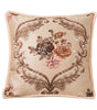 Floral Embroidered Throw Pillow Cover – Ornate Scrollwork, 18.90 in Square
