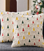 Embroidered Christmas Tree Pillow Covers – Plush Set of 2, 17.72 in