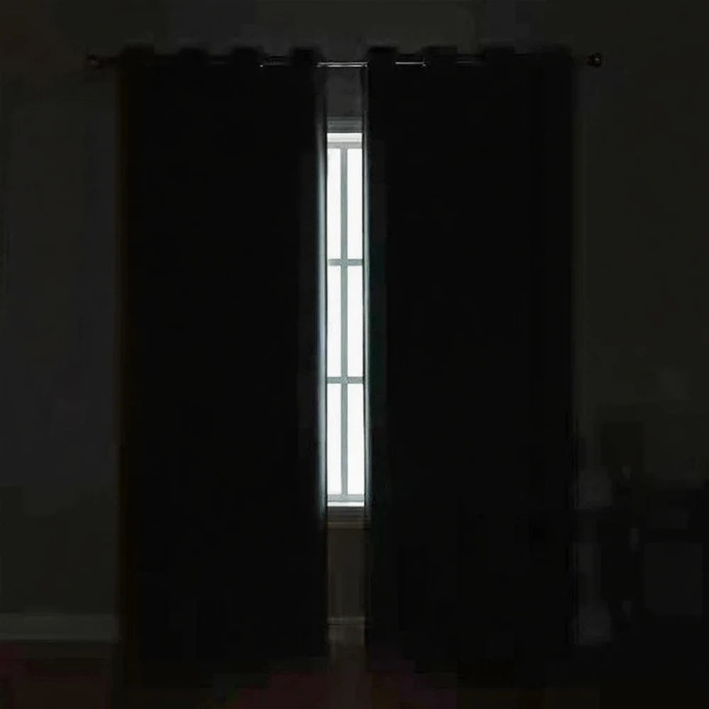 Black 120 GSM Double-Layer Semi-Light Blocking Curtain Panel – 2 Hanging Styles