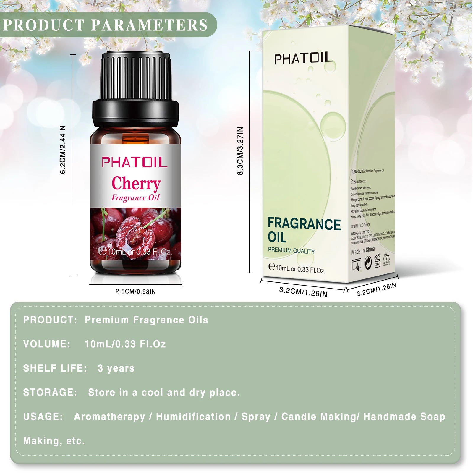 PHATOIL 10ml Fruity Fragrance Oil for Diffusers