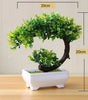 Small Artificial Bonsai Potted Plant – Green Faux Tree Ornament for Home, Garden & Hotel Decor