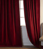Burgundy Red Velvet 70%–90% Rod-Pocket Semi-Light Blocking Curtain Panel