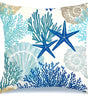 Ocean Beach Sea Life Polyester Pillow Cover – 17.72–23.62 in Square, Cover Only