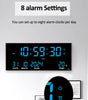 14-Inch Digital LED Wall Clock – Time, Date, Temperature & 8 Daily Alarms, Plug-In Display