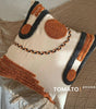 Bohemian Embroidered Tassel Polyester-Cotton Pillow Cover – Designs 1–8, 45 × 45 cm