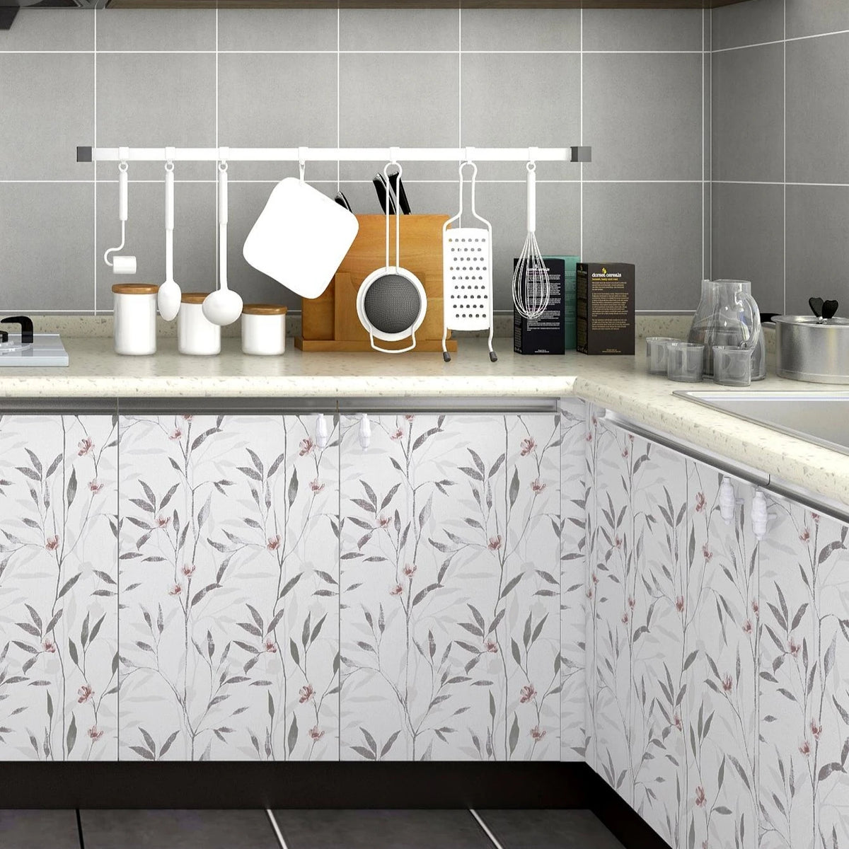 Floral Peel and Stick Wallpapers Green Self Adhesive Contact Paper Removable Waterproof Wallpaper For Bedroom Home Decoration