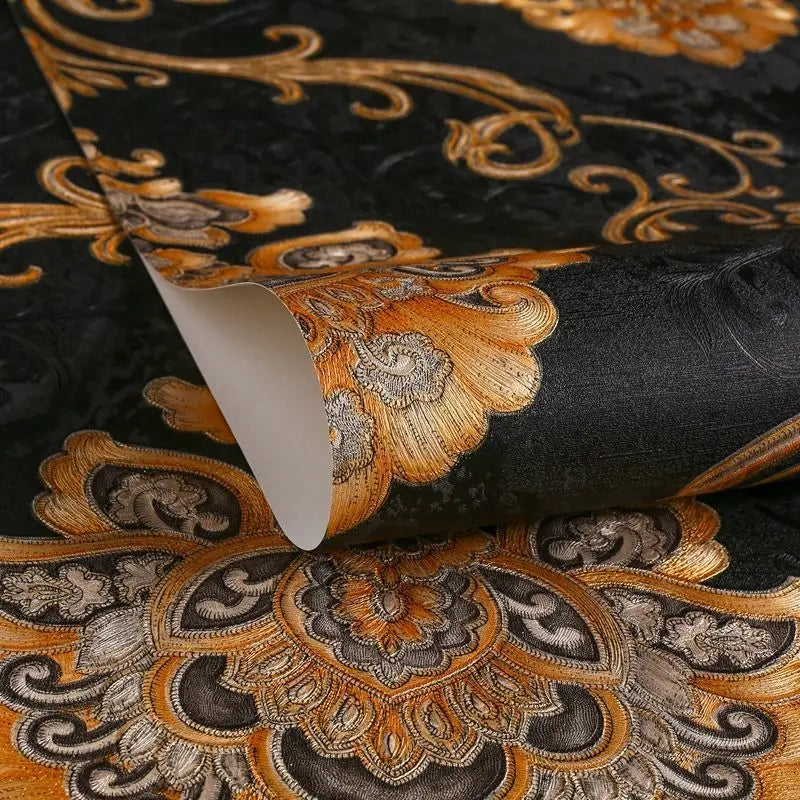 Luxury Damask 3D Embossed Waterproof PVC Traditional Wallpaper – Extra Thick, Washable & Fireproof