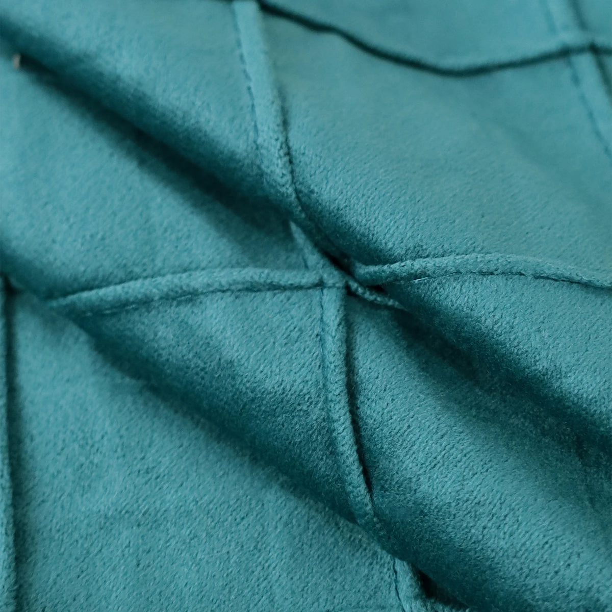 Diamond-Texture Velvet Pillow Cover – Gray, Aquamarine & Yellow