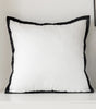 White Black-Border Polyester/Cotton Pillow Cover – 17.72 × 17.72 in (45 × 45 cm), 1 Piece