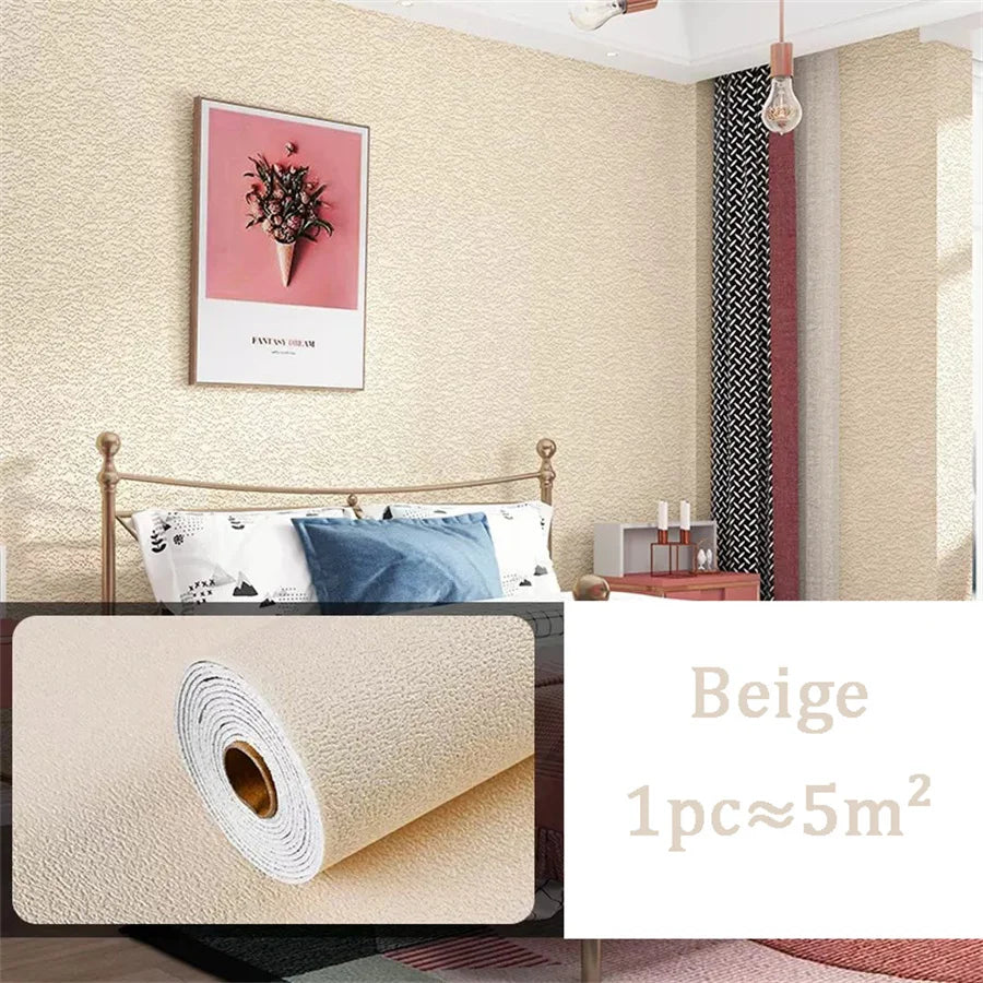 10m 3D Extra-Thick Waterproof PVC Peel-and-Stick Wallpaper – 2.5mm Embossed, Anti-Collision & Mould-Resistant