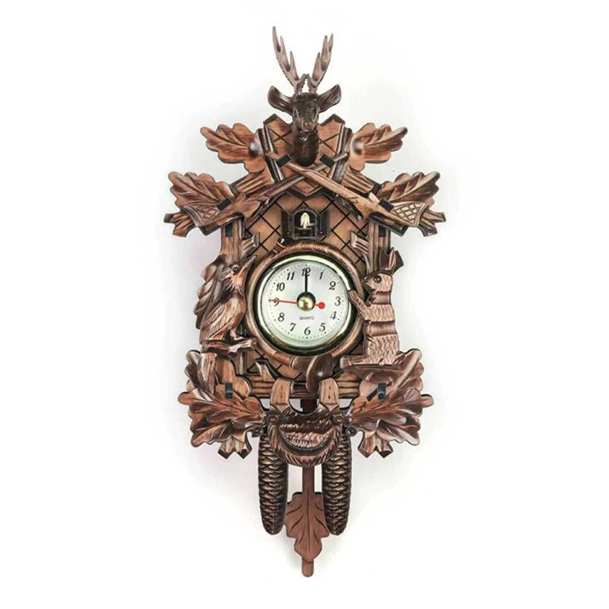 Wooden Birdhouse-Style Quartz Wall Clock – Cuckoo-Inspired Decor, A11–A18